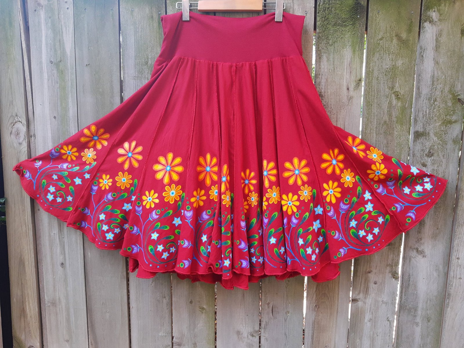 Summer Meadow | Handpainted Handmade Magical Skirt by Brona